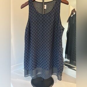 Cabi Scallop Mermaid Scale Layered Tank Top Size M